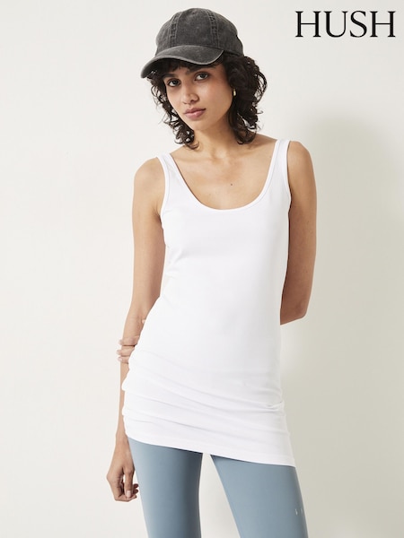 Hush White Marcy Long Line Tank (AG1970) | AED175