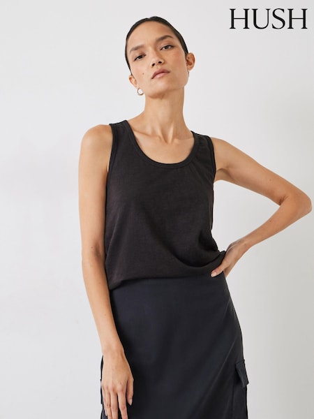 Hush Black Cotton Slub Tank Top (AG1982) | €36