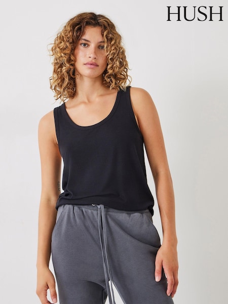 Hush Black Ribbed Scoop Vest (AG1995) | 144 QAR