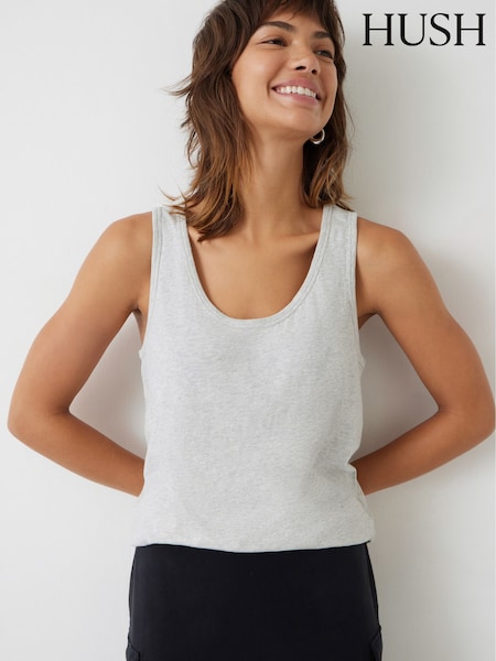 Hush Grey Cotton Slub Tank Top (AG2001) | AED146