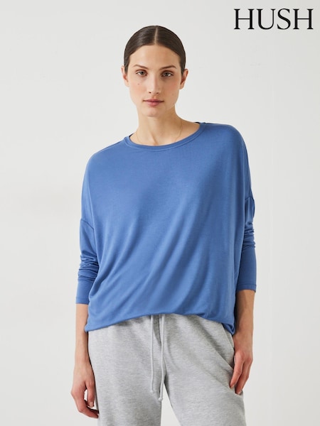 Hush Blue Gillian Wide Jersey Top (AG2005) | 111 QAR
