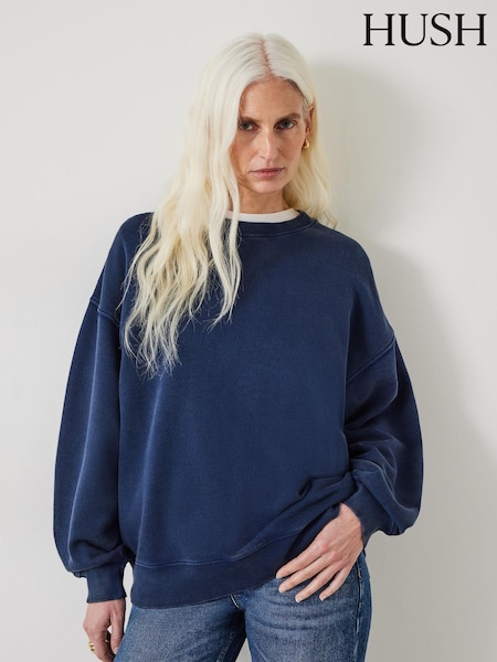 Hush Blue Oversized Quaden 100% Cotton Sweatshirt (AG2014) | €51