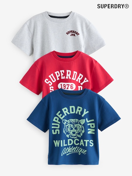 Superdry Red/Blue T-Shirt 3 Pack (AG2087) | R$ 255 - R$ 315