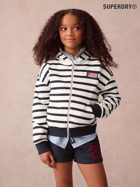 Superdry Stripe Classic Flag Zip Through Hoodies and Short Set (AG2142) | 335 LEI - 350 LEI