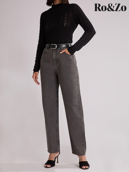 Ro&Zo Grey Straight 100% Cotton Jeans (AG2197) | €52