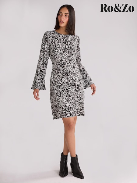 Ro&Zo Mono Dalmatian Print Mini Dress (AG2202) | 413 LEI