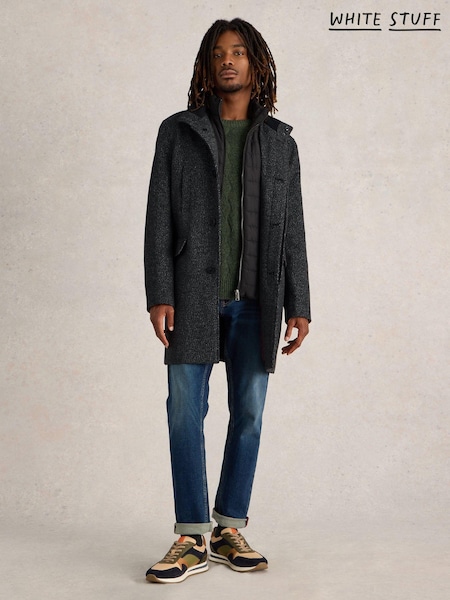 White Stuff Grey Wool Funnel Coat (AG2296) | R$ 1,775