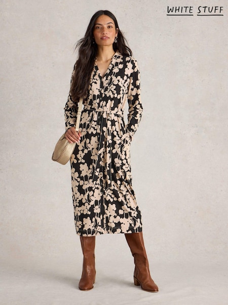White Stuff Black Annie Jersey Shirt Dress (AG2313) | €29