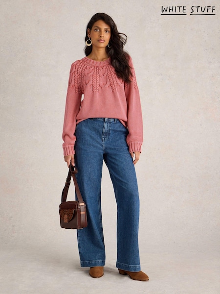 White Stuff Pink Mia Cable Jumper (AG2340) | €51