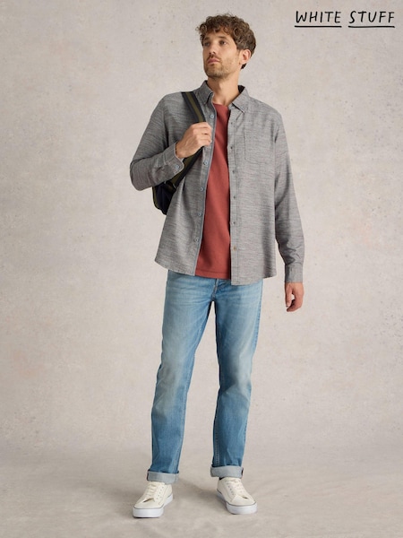 White Stuff Grey Textured Slub Long Sleeves Shirt (AG2345) | €35