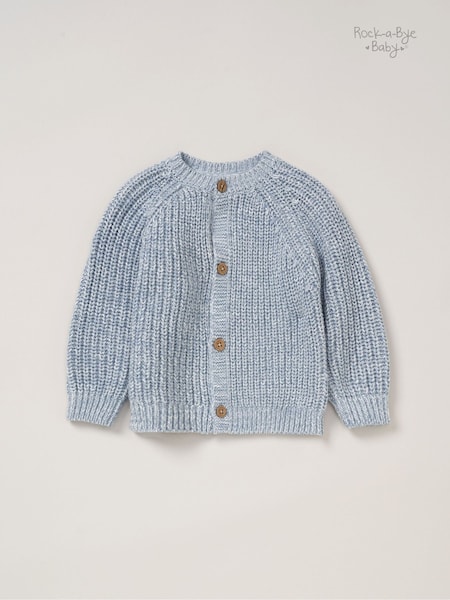 Sininen - Rock-A-Bye Baby Boutique 100% Cotton Cardigan with Embroidery Back Detail (AG2351) | €32
