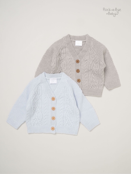 Grau - Rock-A-Bye Baby Boutique Knitted Cardigans 2 Pack (AG2352) | 37 €