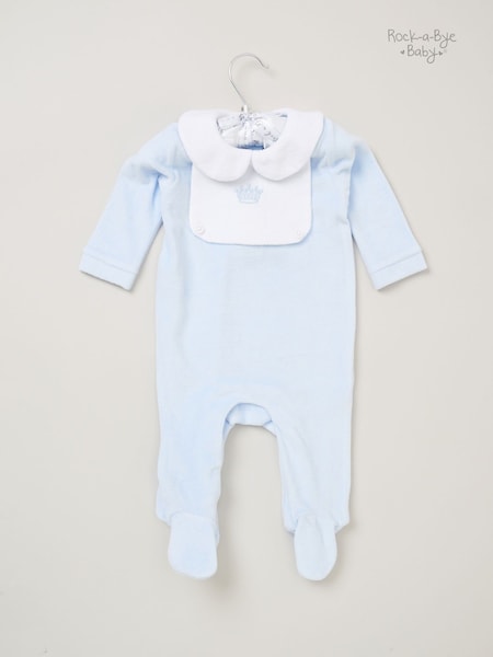 Azul - Rock-a-bye Baby Boutique Velour All-in-one Sleepsuit (AG2364) | 25 €