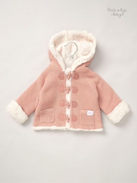 Vaaleanpunainen - Rock-a-bye Baby Boutique 100% Cotton True Knit Cardigan With Sherpa Lining (AG2375) | €35