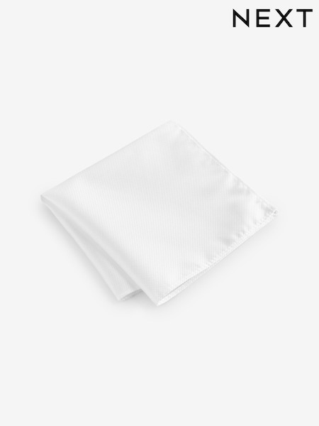 White Textured Pocket Square (AG2387) | $15