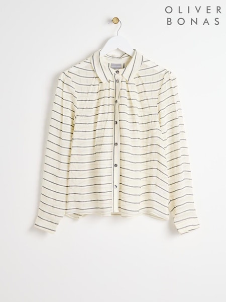 Oliver Bonas White Stripe Shirt (AG2549) | 136 QAR