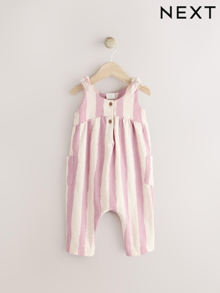 Pink/White Stripe Baby Long Leg Rompersuit (0mths-3yrs) (AG2694) | $19 - $23