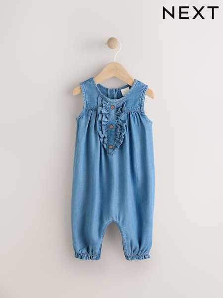 Denim Baby Frill Front Romper (0mths-2yrs) (AG2702) | kr217 - kr251