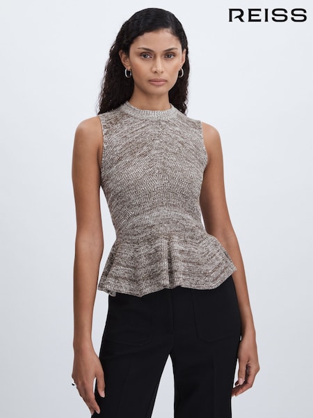 Anna Quan Cotton-Blend Knitted Peplum Top (AG2773) | €368