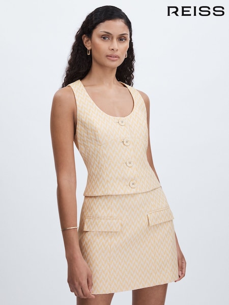 Anna Quan Chevron-Weave Button-Through Top (AG2775) | ₪2,188