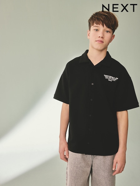 Black Japan Back Print Jersey Short Sleeve Shirt (3-16yrs) (AG3391) | €18 - €26