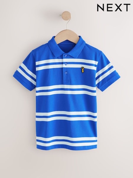 Blue/White Stripe Short Sleeve Polo Shirt (3-16yrs) (AG3395) | €14 - €21