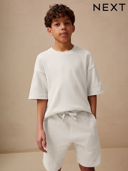 Grey Textured Short Sleeve T-Shirt and Shorts Set (3-16yrs) (AG3516) | BGN 42 - BGN 68