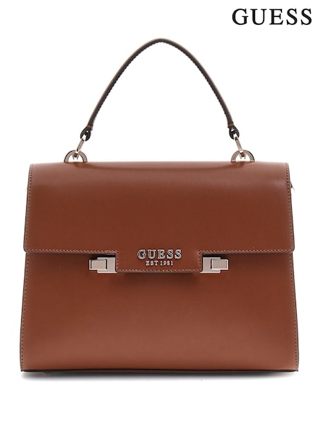 Brun - Guess 100% Cotton Aldith Top Handle Flap Bag (AG3629) | kr2 840