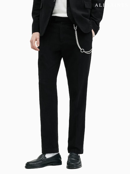AllSaints Black Heron 100% Cotton Trousers (AG3677) | €213