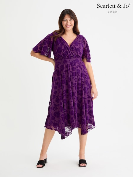 Scarlett & Jo Purple Julie Hanky Hem Dress (AG3679) | €133