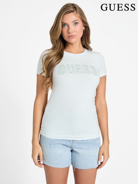 Голубой - Guess Short Sleeve Logo Lace T-Shirt (AG3720) | €53