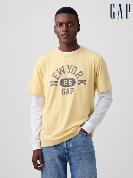 Marrone - Regular Gap Everyday Soft Relaxed Graphic T-shirt