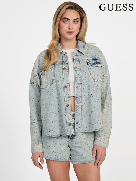 Guess Diamante Western White Shacket (AG3768) | ₪704
