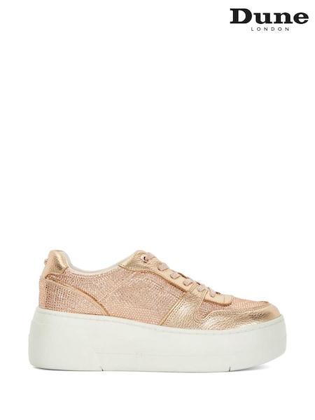 Dune London Natural Evangelyn Flatform Lace-Up Trainers (AG3772) | €46