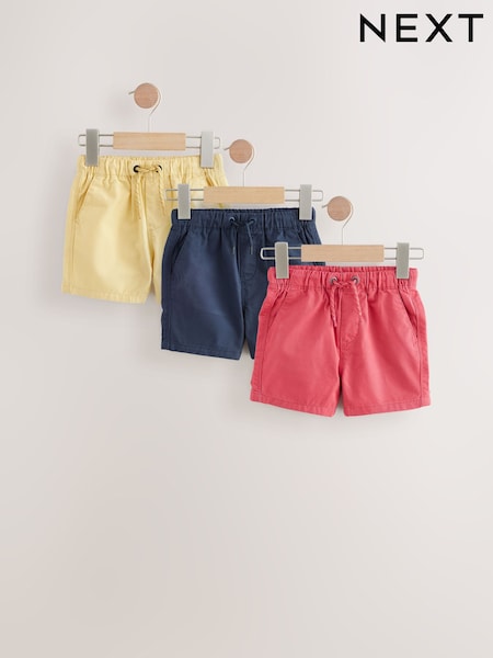 Azul marino/rojo/amarillo - Pull On Shorts 3 Pack (3mths-7yrs) (AG3815) | 21 € - 26 €