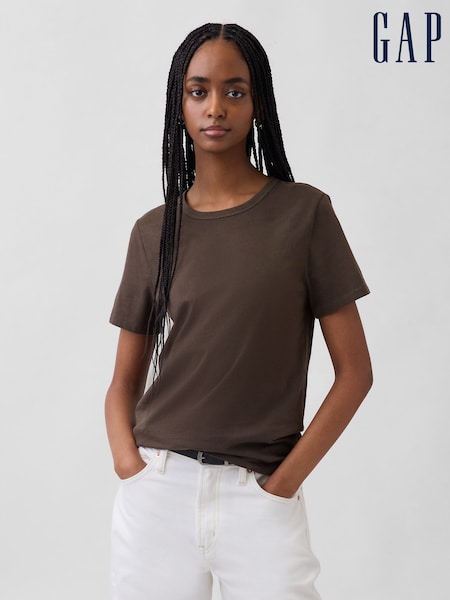 Chocolate Brown - Gap Cotton Vintage Soft Short Sleeve T-shirt