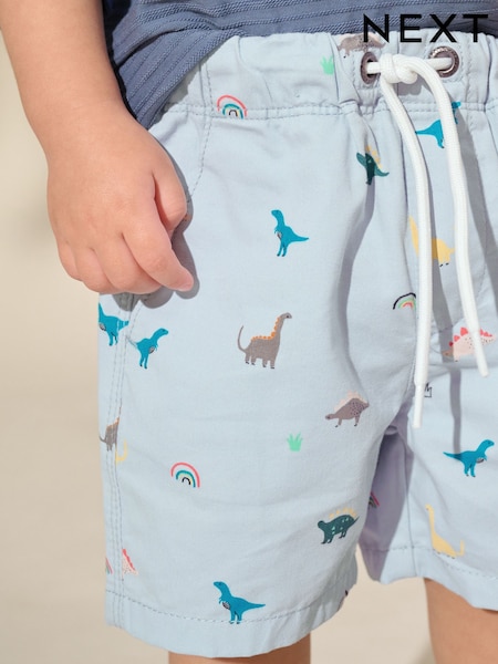 Pale Blue Dino Print - Pull On Shorts (3mths-7yrs) (AG3823) | 45 LEI - 60 LEI