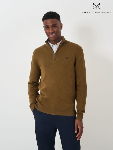 Maro - Pulover tricotat cu fermoar la sfert Crew Clothing Company (AG3870) | 292 LEI