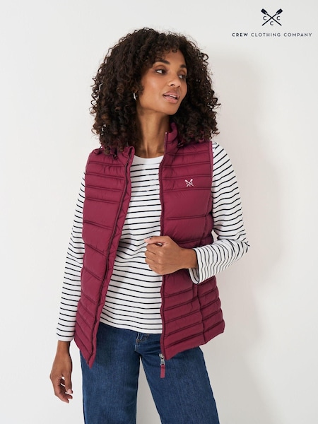 Crew Clothing Red Lightweight Hooded Gilet (AG3897) | €40