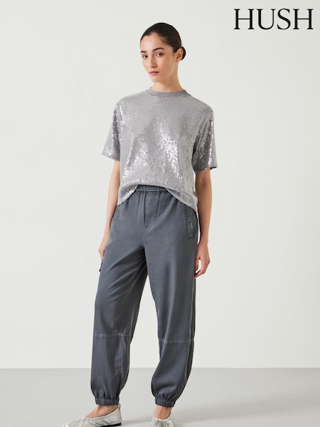 Hush Light Grey Ava Washed Cargo Trousers (AG3958) | €138