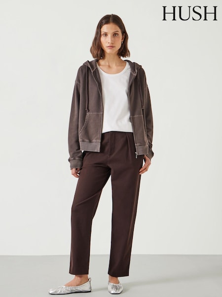 Hush Brown Ruby Cotton Pleat Trousers (AG3959) | €56