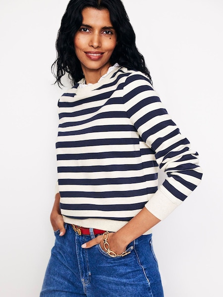Boden 100% Cotton Broderie Trim Sweatshirt (AG4011) | ‏204 د.إ.‏