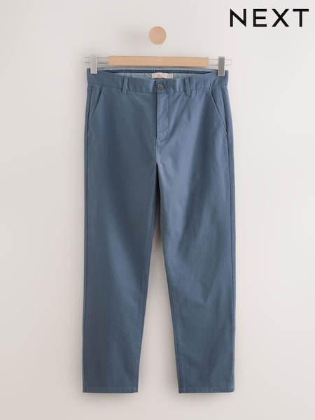 Blue/Grey Mid Regular Tapered Fit Stretch Chinos Trousers (AG4049) | LEI 162