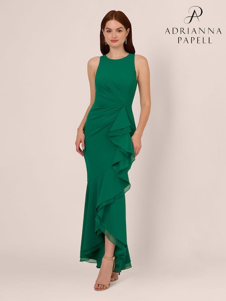 Adrianna Papell Ruffle Crepe Halter Gown (AG4113) | € 178