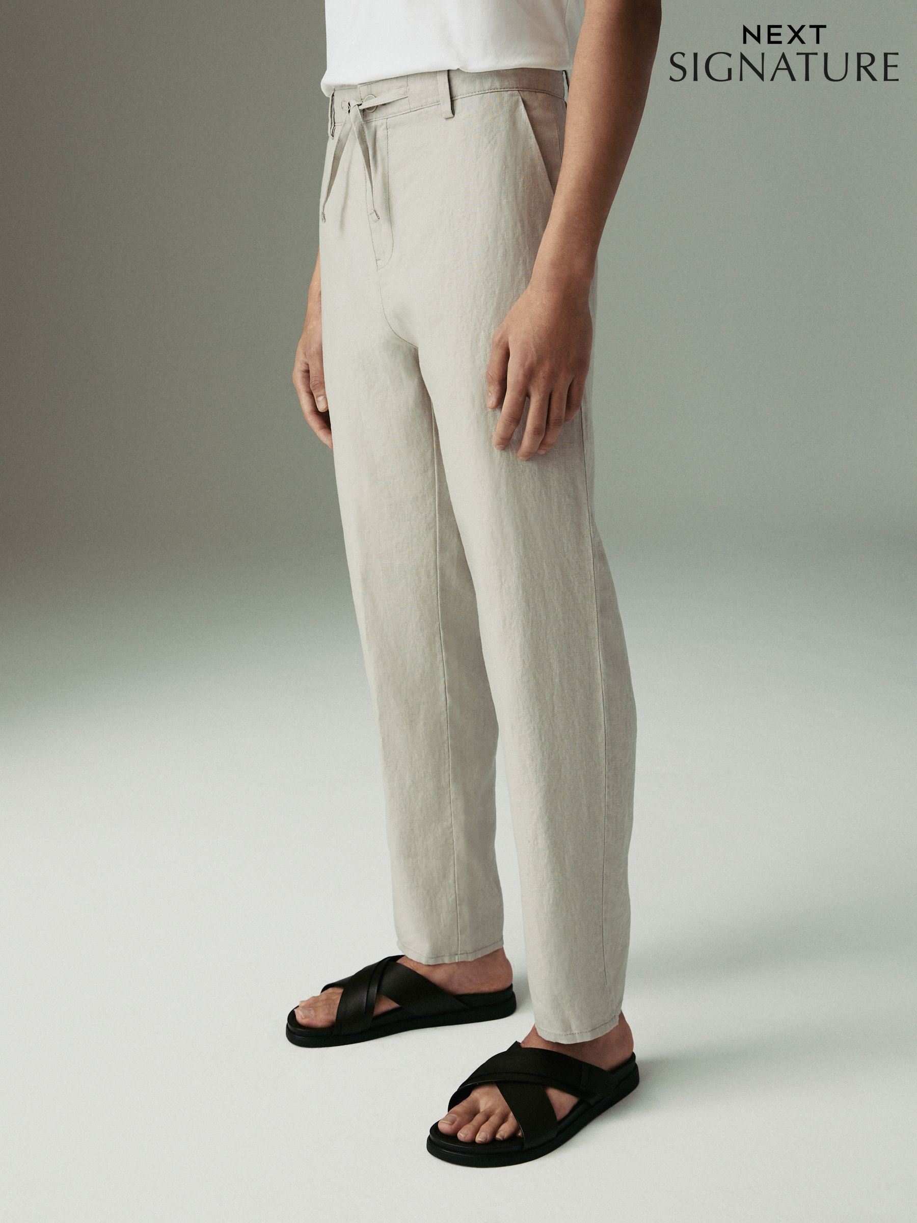 Men's Linen Trousers | Casual Linen Trousers | Next