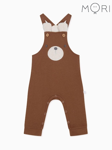 MORI Organic Cotton and Bamboo Brown Dungarees (AG4219) | SGD 69 - SGD 73