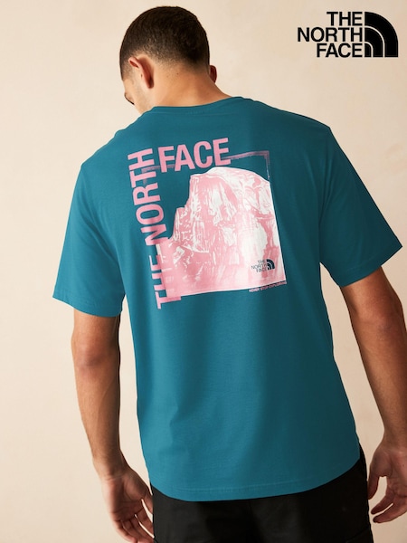 The North Face Blue Mens Back Print Relaxed 100% Cotton T-Shirt (AG4244) | 95 SAR