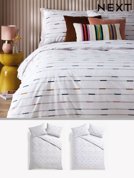 2 Pack Stripe Reversible Duvet Cover and Pillowcase Set (AG4320) | €30 - €66