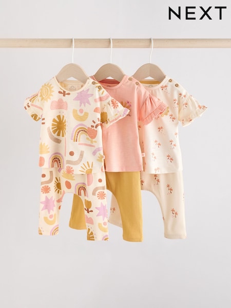 Coral rosa - Printed Character Baby Tops and Leggings 6 Pack Set (AG4413) | 39 € - 41 €