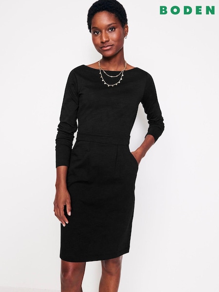 Boden Black Tall 100% Cotton Twisted Waist Jersey Dress (AG4461) | €50